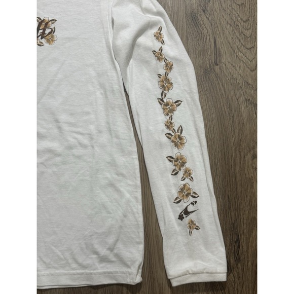 Y2K O'neill White Flower Long‎ Sleeve Women's Shirt Size L - Picture 10 of 13